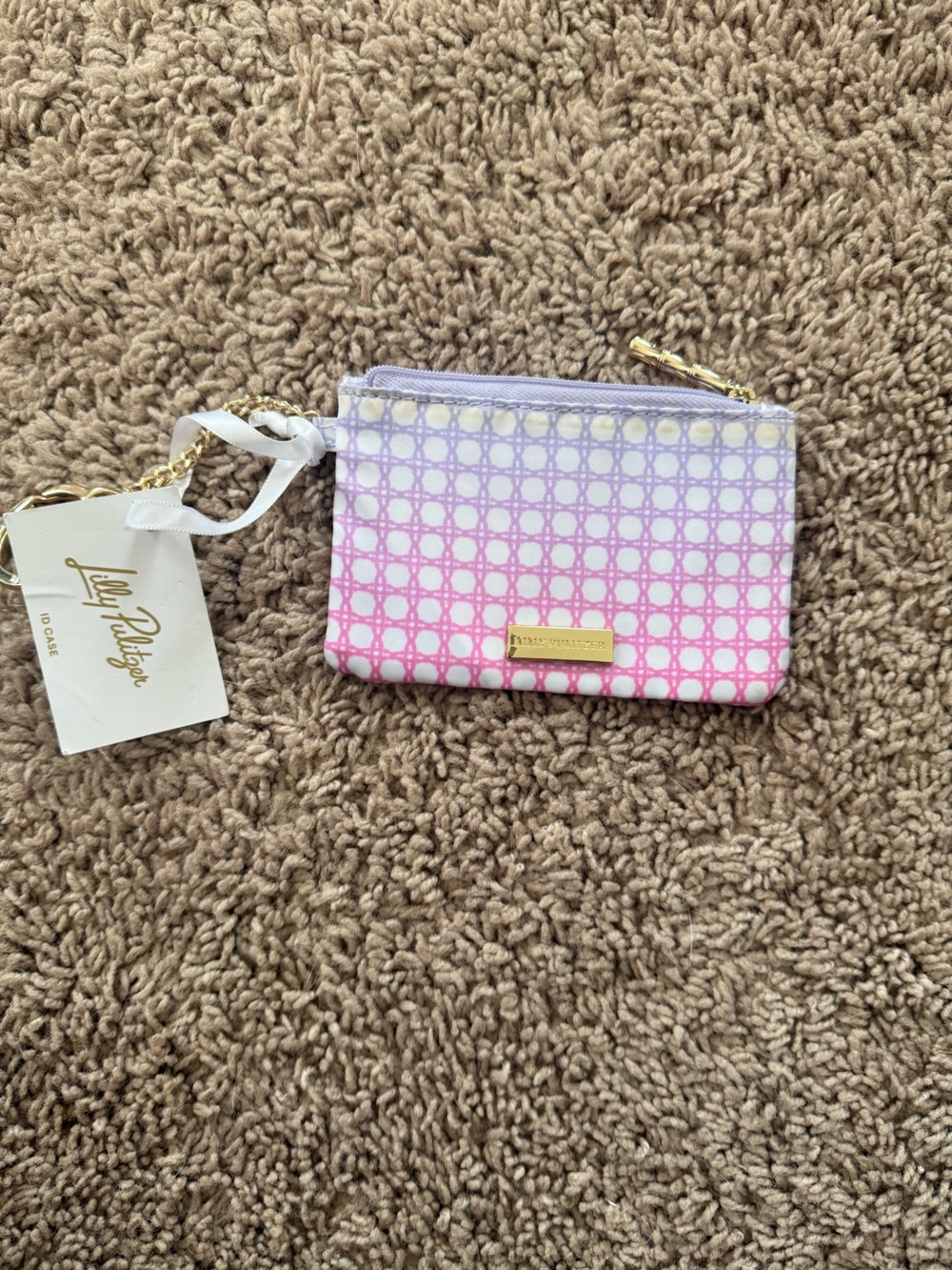 Lilly Pulitzer Pink to Lavender Gradient Zip ID Case